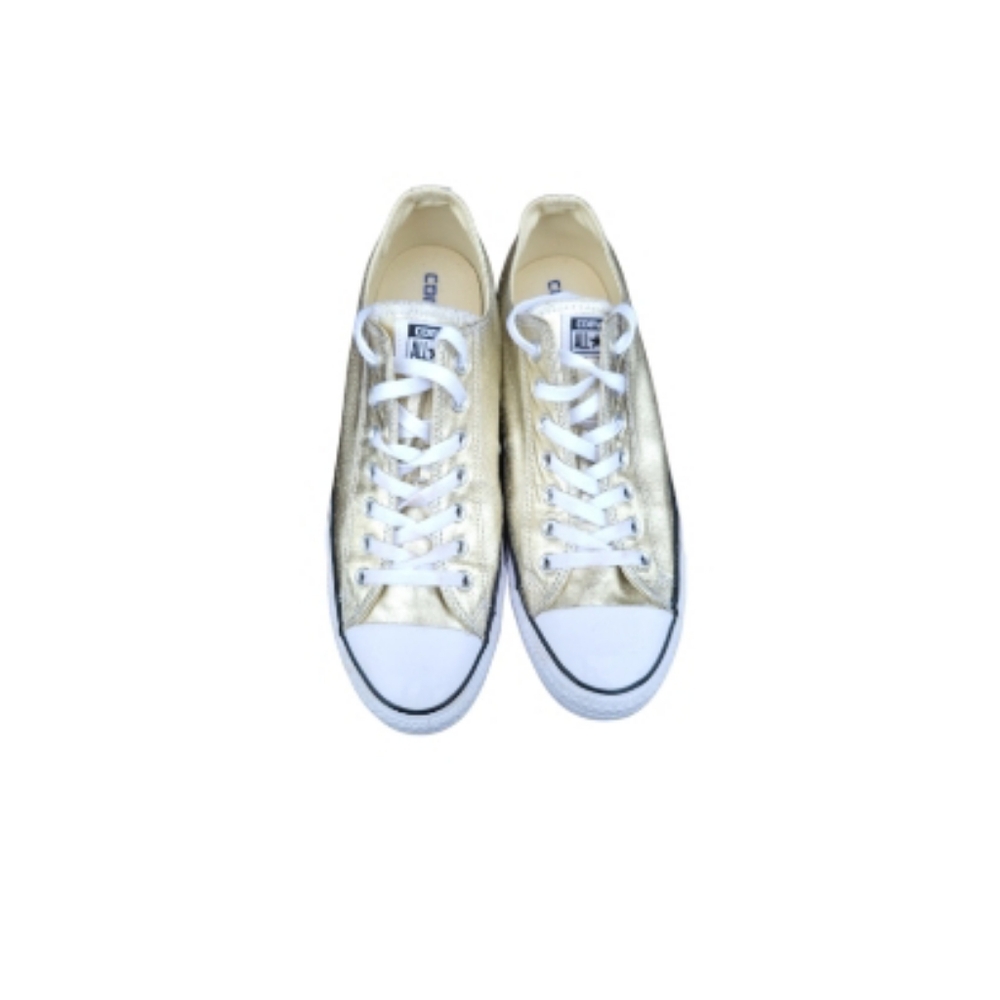 Converse All Star Chuck Taylor Metallic Gold White Sneaker Shoe Men 11 Women 13 - Picture 2 of 12